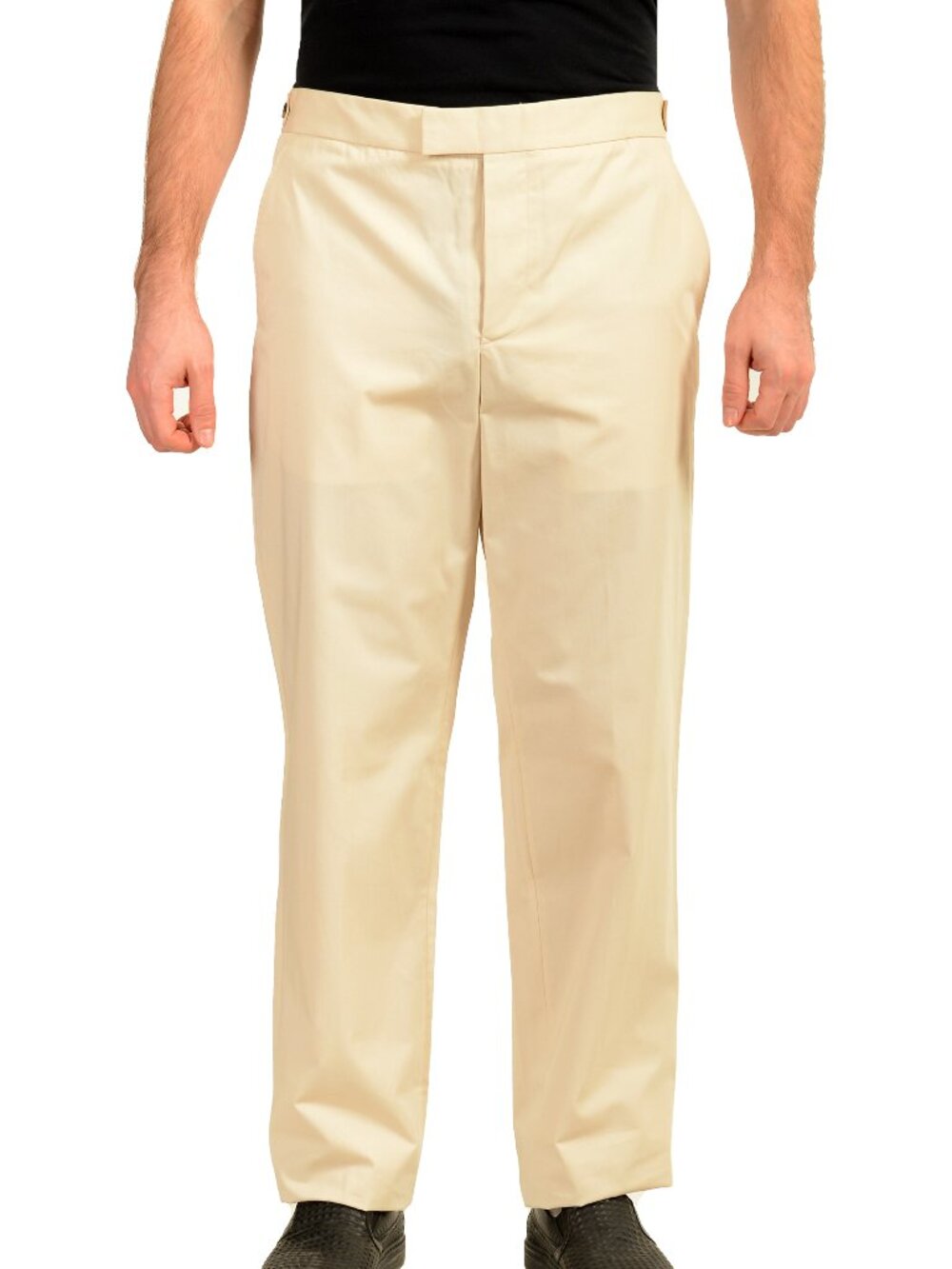 Malo Men's Ivory Flat Front Casual Pants US 38 IT 54